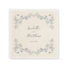 Dusty Blue Vintage Chinoiserie Wedding Napkins