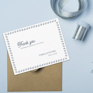Dusty Blue Vintage Classic Wedding Thank You Postcard