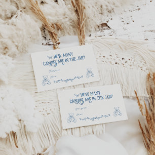 Dusty Blue Vintage Floral Nurse Baby Shower Game Enclosure Card