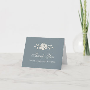 Dusty Blue Vintage Floral Thank You Card