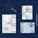 Dusty Blue Vintage Floral Wedding Wrapping Paper Sheet<br><div class="desc">These elegant wrapping paper sheets feature beautiful watercolor flowers in dusty blue and navy and have a chic, vintage look. Customise them with your own text and the names and monograms of the bride and groom. Created as part of my stylish Juliette collection. Be sure to browse the other items...</div>