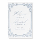 Dusty Blue Vintage Frame Elegant Bridal Shower