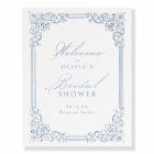 Dusty Blue Vintage Frame Elegant Bridal Shower