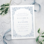 Dusty Blue Vintage Frame Elegant Wedding  Invitation<br><div class="desc">Elegant vintage ornamental frame border design with traditional wording in dusty blue colour,  simple and classic,  great wedding invitations for modern classic wedding,  romantic vintage wedding,  and formal traditional wedding.</div>