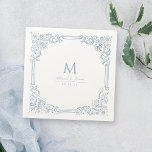 Dusty Blue Vintage Frame Elegant Wedding Monogram Napkin<br><div class="desc">Elegant vintage ornamental frame border design with stylish monogram script in dusty blue colour,  simple and classic,  great family monogram napkins for modern classic wedding,  romantic vintage wedding,  and formal traditional wedding. 
See all the matching pieces in collection</div>