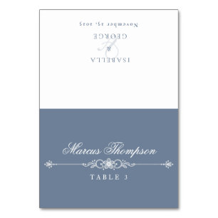 Dusty Blue Vintage Lace Old Money Place card
