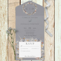 Dusty Blue Vintage Romantic Wildflower No Dinner