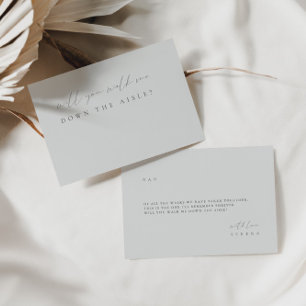 Dusty Blue Walk Me Down The Aisle Proposal Card