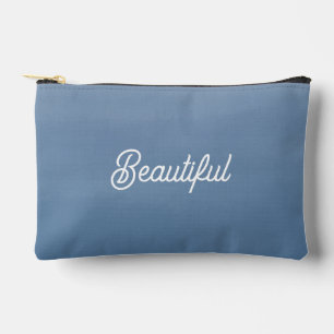 Dusty Blue Watercolor Accessory Pouch
