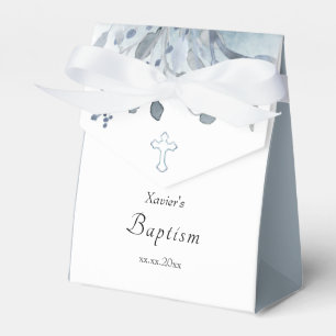 dusty blue watercolor   Baptism Favour Box