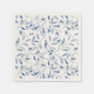 Dusty Blue Watercolor Eucalyptus Floral Napkin