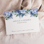 Dusty Blue Watercolor Floral Wedding Advice Card<br><div class="desc">Encourage wedding guests to leave words of wisdom and best wishes for the bride and groom with these floral advice cards. They feature a lush top border of blue watercolor flowers. The text can be customised with your preferred heading and the names of the bride and groom. The reverse side...</div>