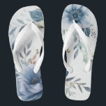 Dusty Blue Watercolor Flowers Silver Elegant Jandals<br><div class="desc">Dusty Blue Watercolor Flowers Silver Elegant Flip Flops. Unique,  beautiful,  stylish design. Easy to be personalised. Matching items are available.</div>
