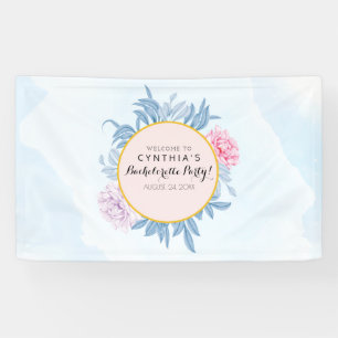 Dusty Blue Watercolor Succulent ​bachelorette Banner