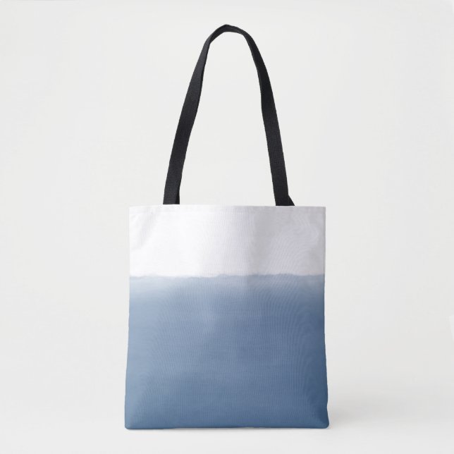 Dusty Blue Watercolor Tote Bag (Front)