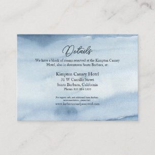 Dusty Blue Watercolor Wedding Enclosure Card