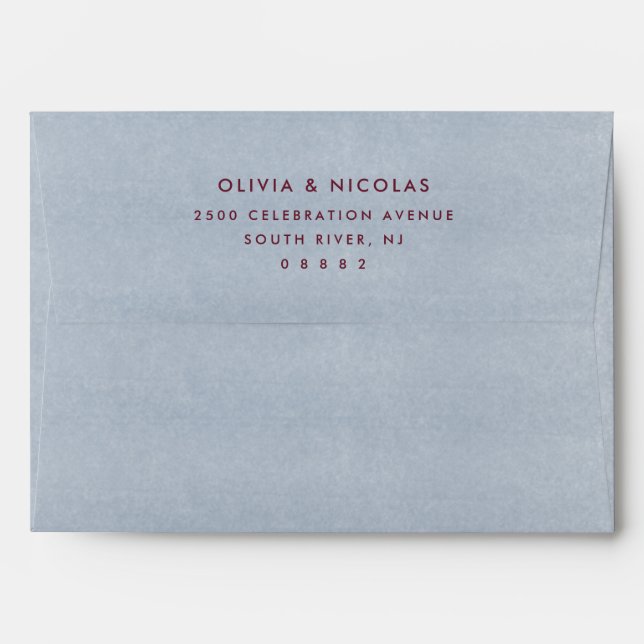 Dusty Blue Watercolor | Wedding Envelope (Back (Top Flap))