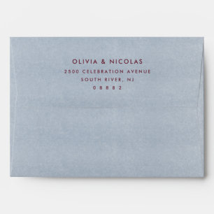 Dusty Blue Watercolor Wedding Envelope
