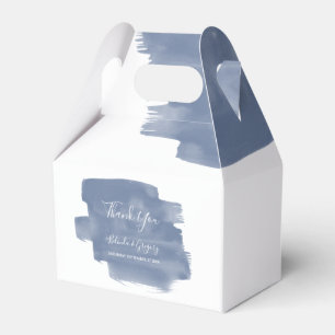 Dusty Blue Watercolor Wedding Favour Box