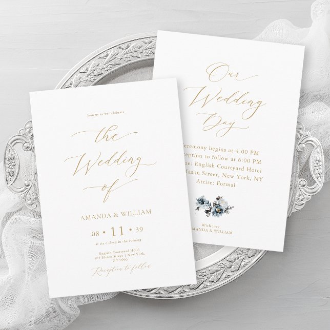 Dusty Blue Watercolor Wedding Invitation (Creator Uploaded)