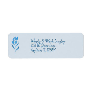 Dusty Blue Watercolor Wedding Invitation Label