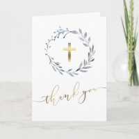 dusty blue watercolor wreath religious Thank you