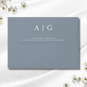 Dusty Blue Wedding 5x7 Envelope