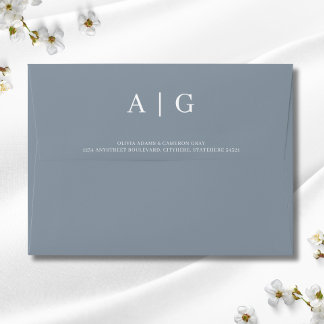 Dusty Blue Wedding 5x7 Envelope