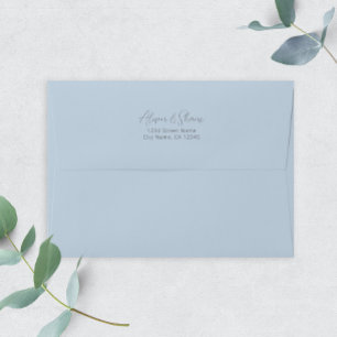 Dusty Blue Wedding Address Envelope