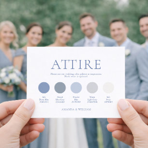 Dusty Blue Wedding Attire Card