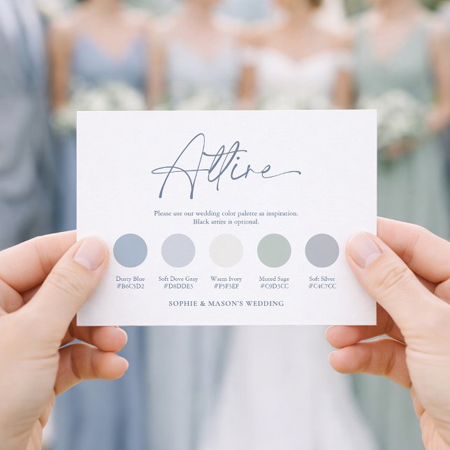 Dusty Blue Wedding Attire Card (Creator Uploaded)