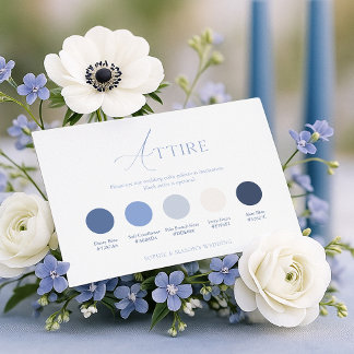 Dusty Blue Wedding Attire Card