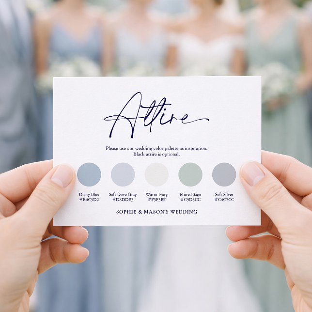 Dusty Blue Wedding Attire Card | Floral Attire  (Creator Uploaded)