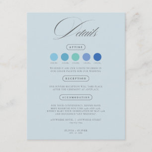 Dusty blue wedding attire dress code cards