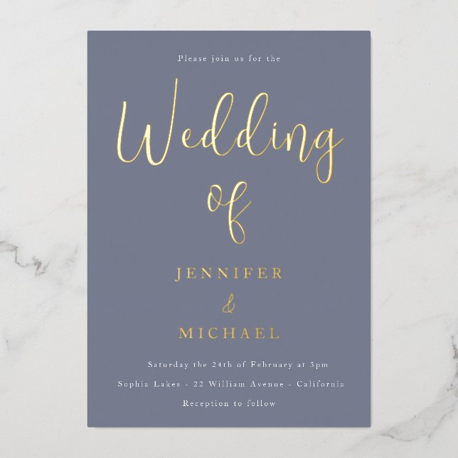 Dusty Blue Wedding Colour Palette Gold (Front)