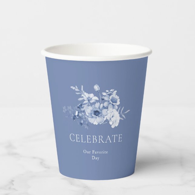 Dusty Blue Wedding Cup – Celebrate (Front)