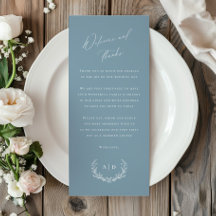 Dusty Blue Wedding Day Welcome and Thank you Card