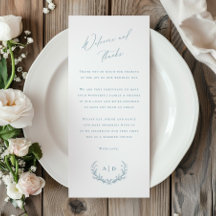Dusty Blue Wedding Day Welcome and Thank you Card