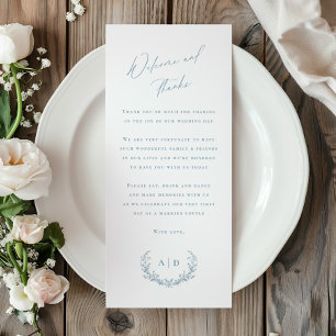 Dusty Blue Wedding Day Welcome and Thank you Card