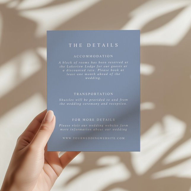 Dusty Blue Wedding Details Enclosure Card (Creator Uploaded)