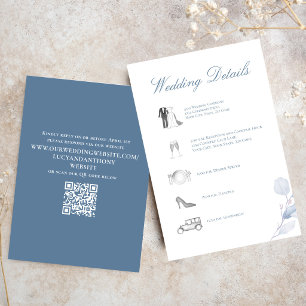 Dusty Blue Wedding Details QR Code Insert