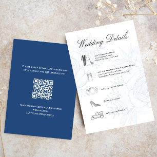 Dusty Blue Wedding Details QR Code Insert