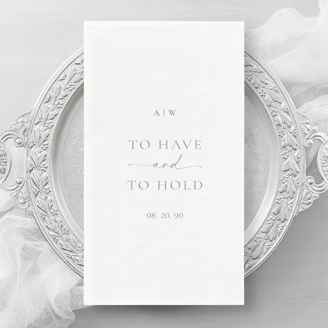 Dusty Blue Wedding – Elegant Minimal Design Napkin (Creator Uploaded)