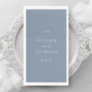 Dusty Blue Wedding – Elegant Minimal Design Napkin