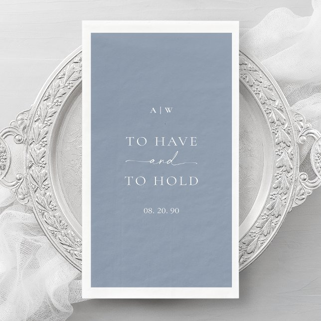 Dusty Blue Wedding – Elegant Minimal Design Napkin (Creator Uploaded)