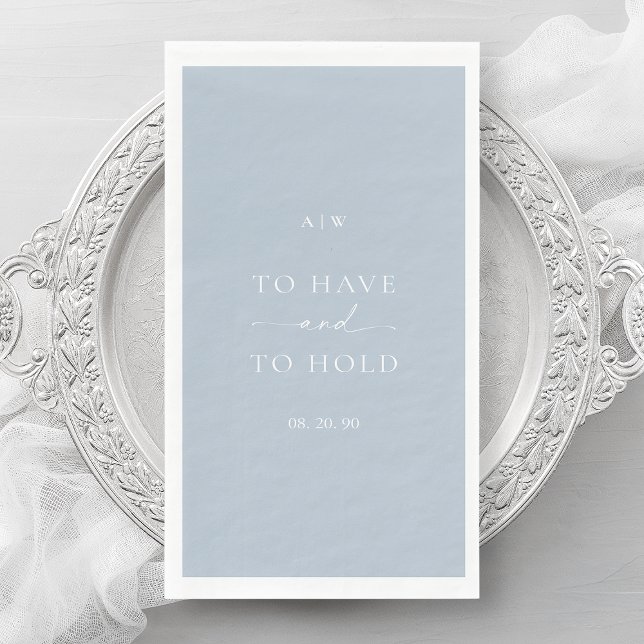 Dusty Blue Wedding – Elegant Minimal Design Napkin (Creator Uploaded)