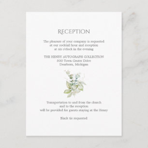 Dusty Blue Wedding Elegant Spring floral Enclosure Card