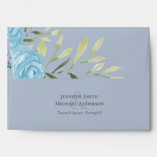 Dusty Blue Wedding Envelope