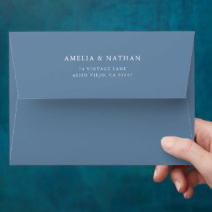 Dusty Blue Wedding Envelope