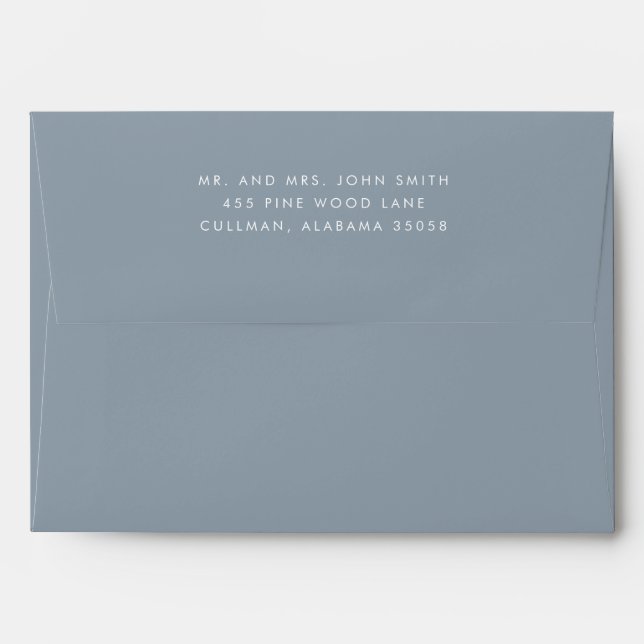 Dusty Blue  Wedding Envelope (Back (Top Flap))